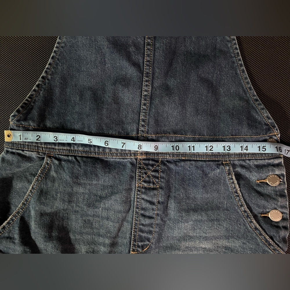 Free People Denim Raw Hem Mini Overall Skirt Size 4 - Picture 12 of 15